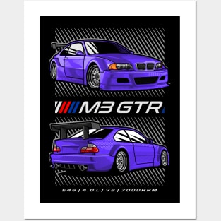 BMW M3 GTR Blue Posters and Art